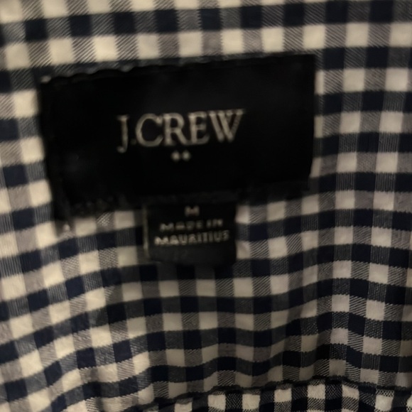 J. Crew Slim Fit Black & White Checkered Long Sleeve Button Down Sz Med - Picture 2 of 4